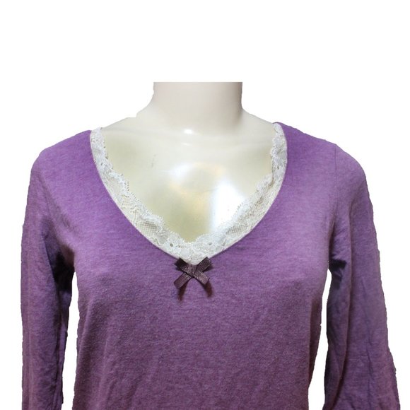 💟💟💟Y2K Victoria’s Secret Purple Lace Trim Pajama Nightgown Nightie 💟💟💟 💟 - Picture 3 of 4